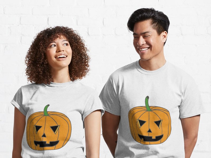 "Halloween Jack-o-lantern Pumpkin Incised" Classic T-Shirt